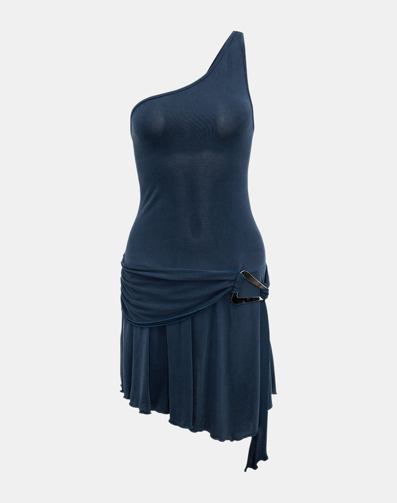 Mini robe asymétrique Roshni, Ocean Storm