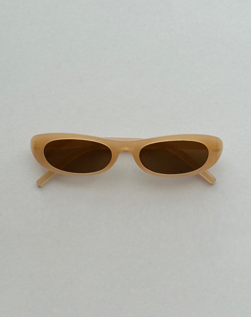 Lunettes de soleil Rotu Rectangle en Opaque Tan