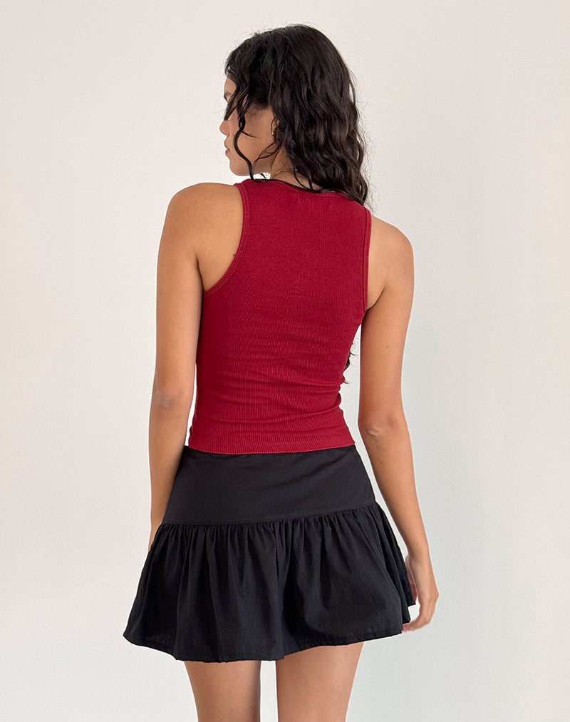 Image de Roxe Ribbed Vest Top in Adrenaline Red
