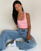 Image of Roxe Ribbed Vest Top in Ballet Pink