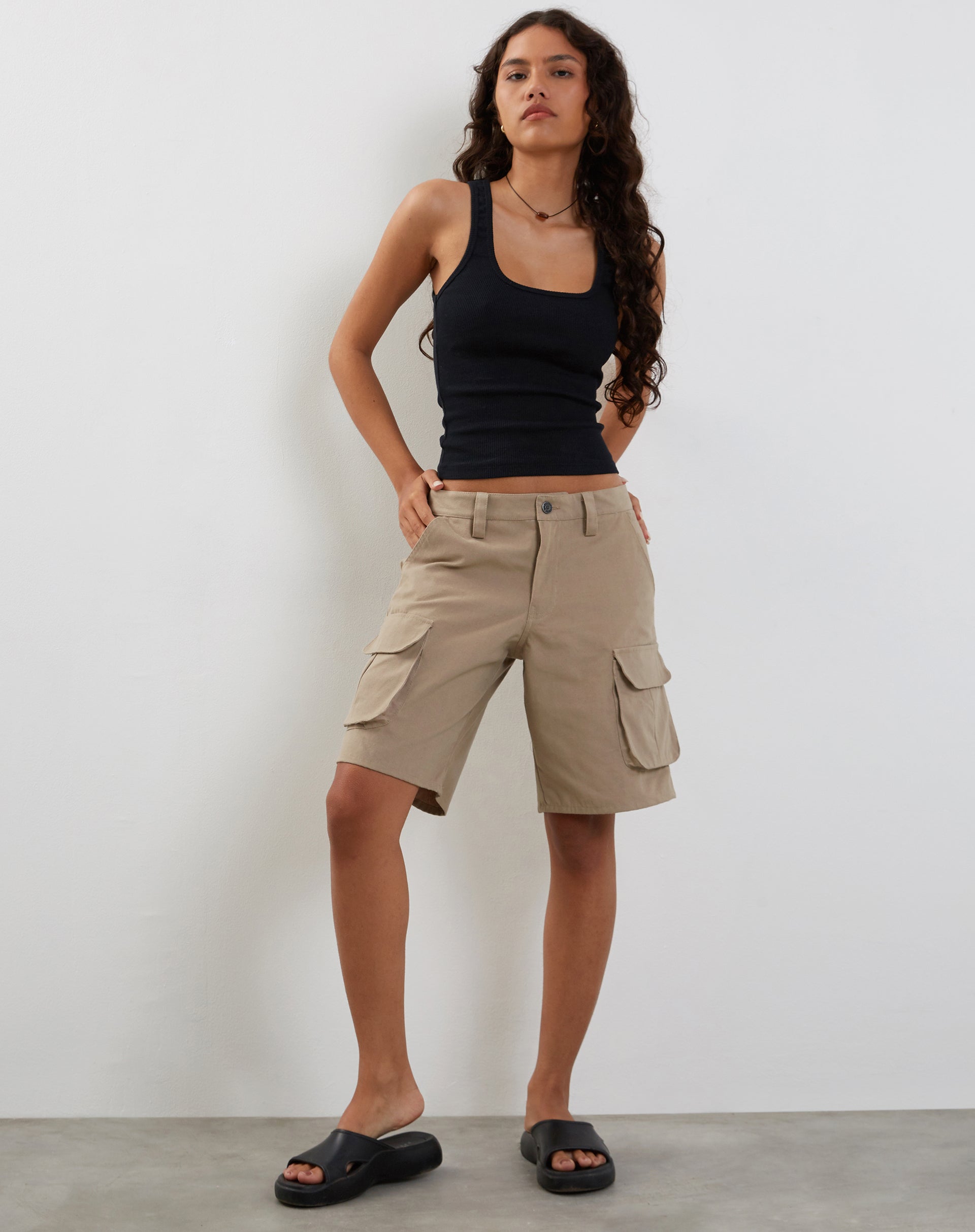 Image de Roxe Ribbed Vest Top in Black