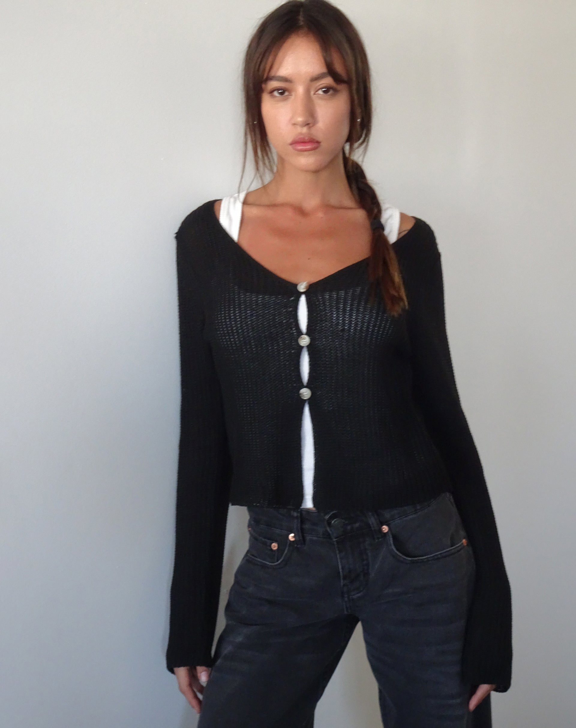 Image de Devita Long Sleeve Knitted Top in Black