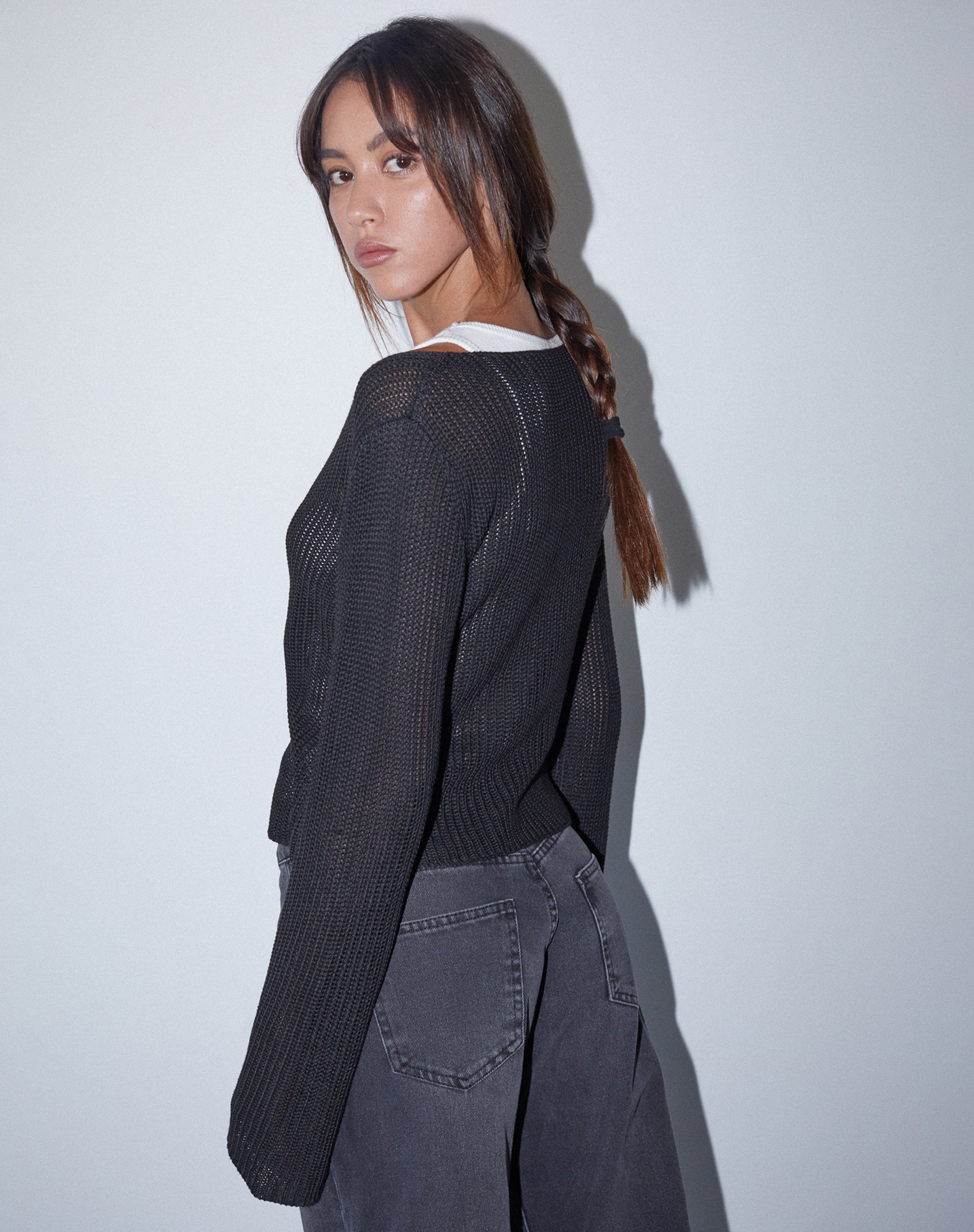 Image de Devita Long Sleeve Knitted Top in Black