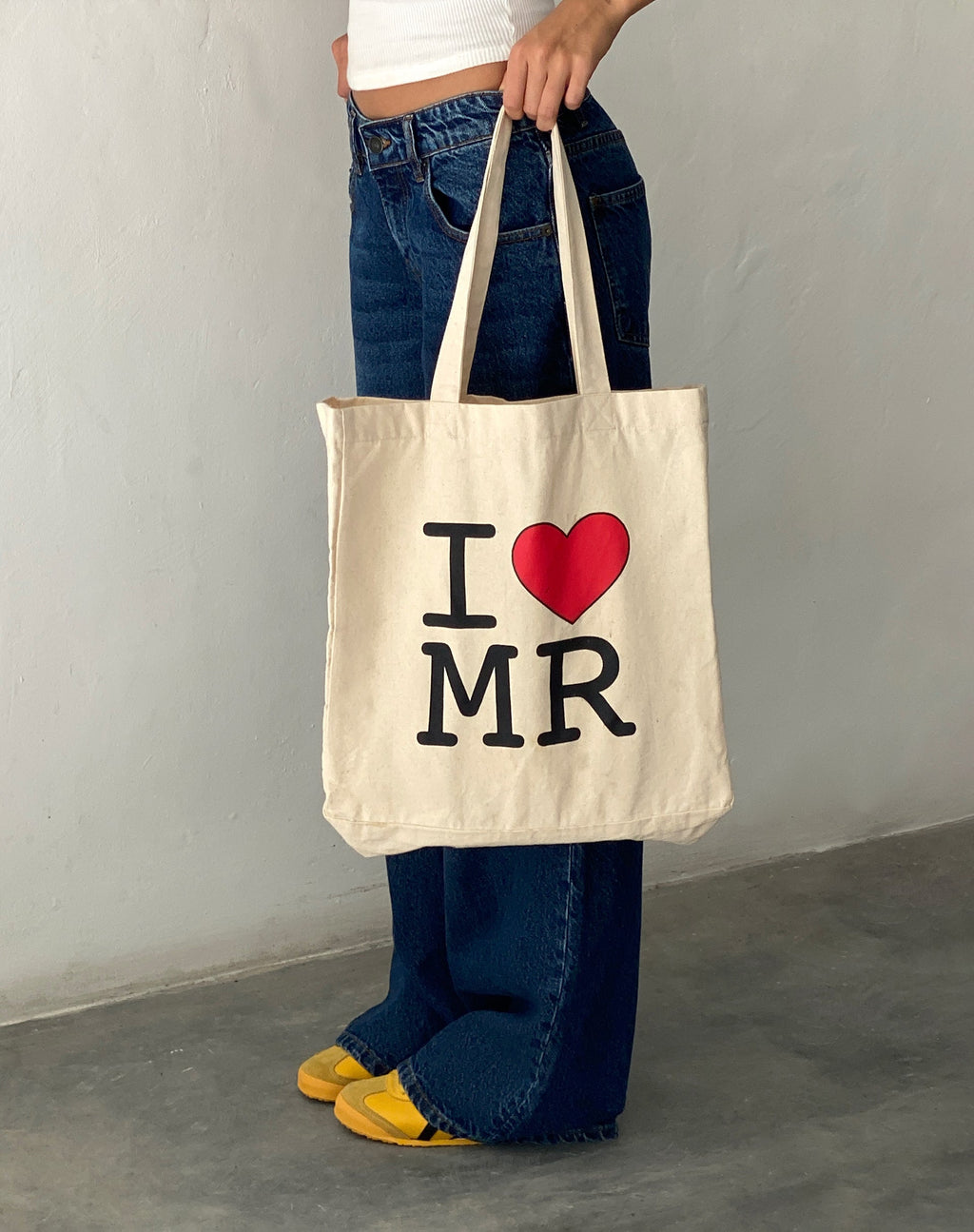 Sac fourre-tout I Heart MR en blanc cassé