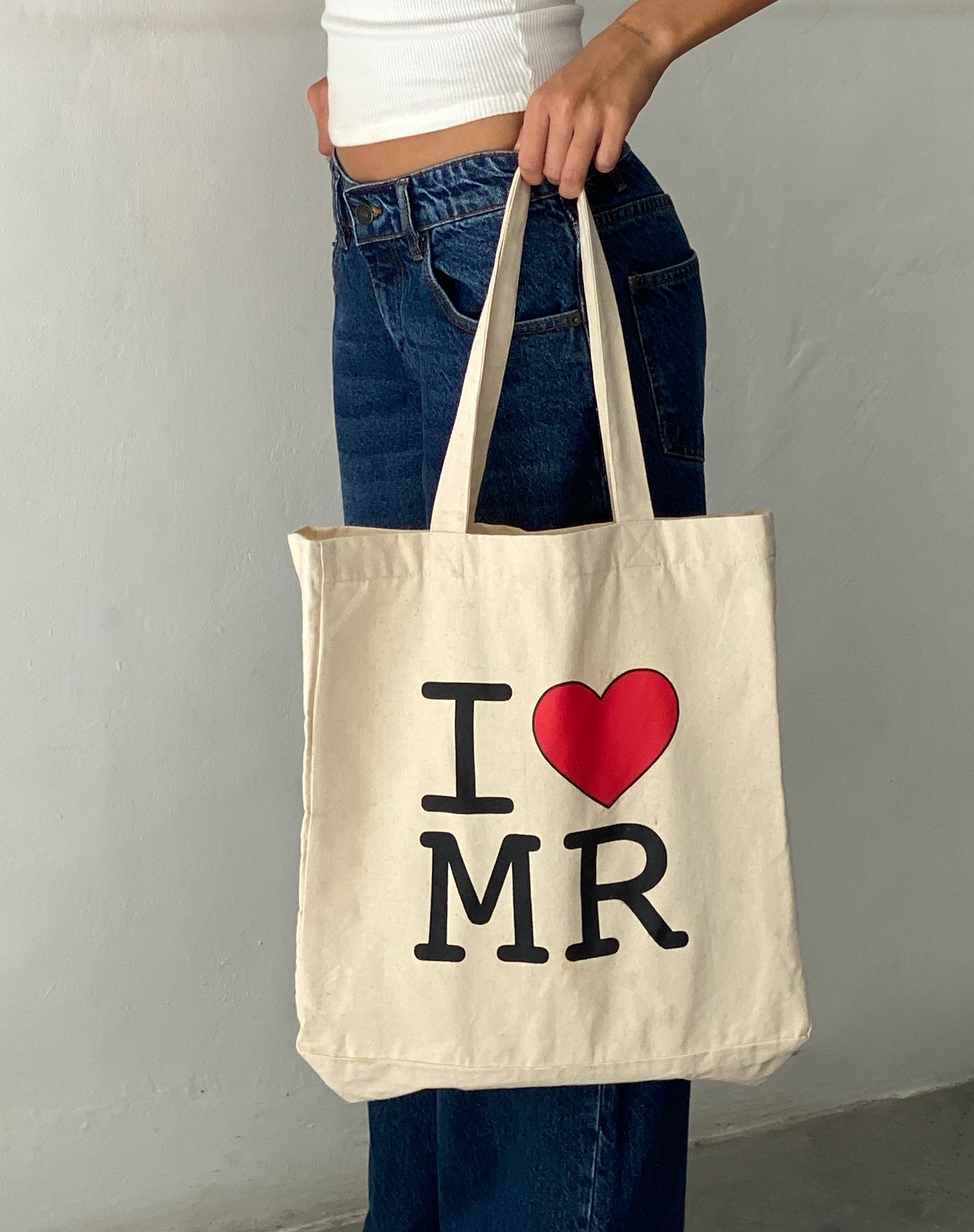 Image du sac fourre-tout I Heart MR en blanc cassé