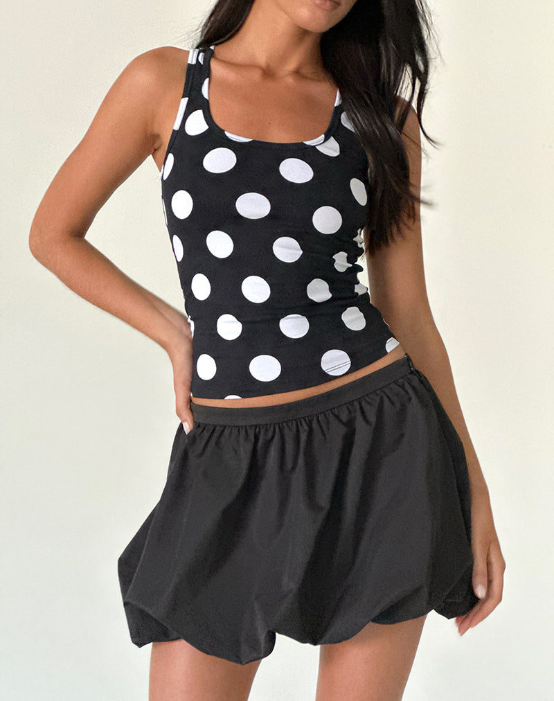 Image de la mini-jupe Hojiso Puffball en noir