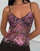 Image du haut Rubik Cami en rose abstrait et prune