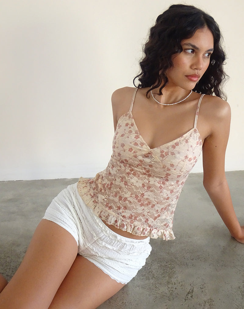 Image de Rumaysa Cami Top in Chic Petal Pink Lace
