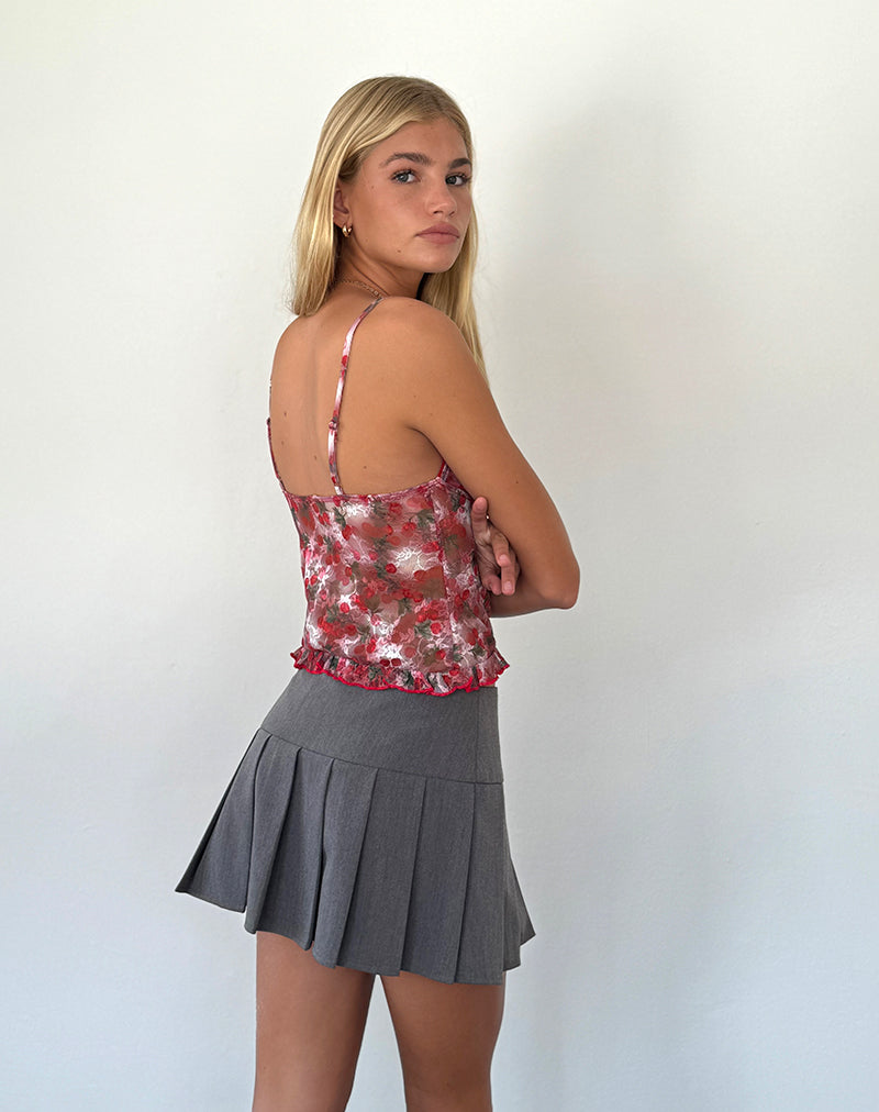 Image de Rumaysa Top en dentelle imprimée Cherry