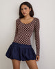 Image de Rumini Long Sleeve Top in Brown with Small Polka Cream