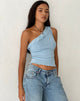 Image de Ruthie One Shoulder Frill Top in Light Blue