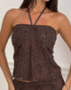 Image de Ruwi Sequin Knit Halter Top in Dark Brown