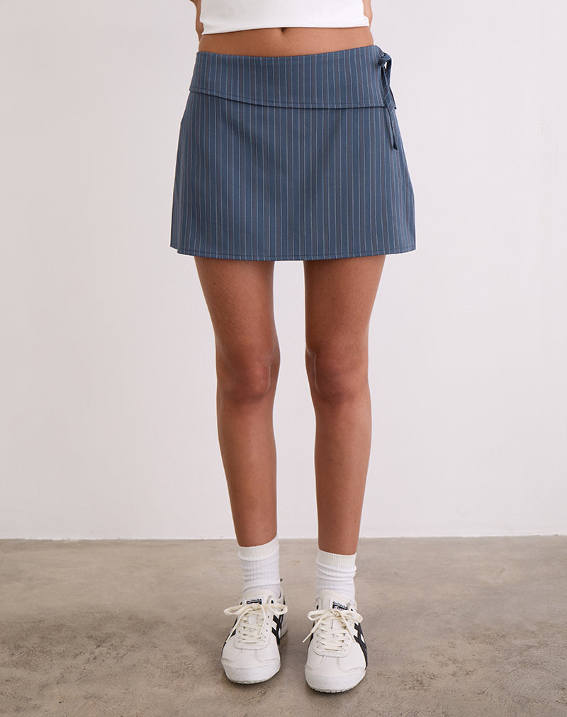 Image de Ryker Skort en Stretch Tailoring Pinstripe Navy