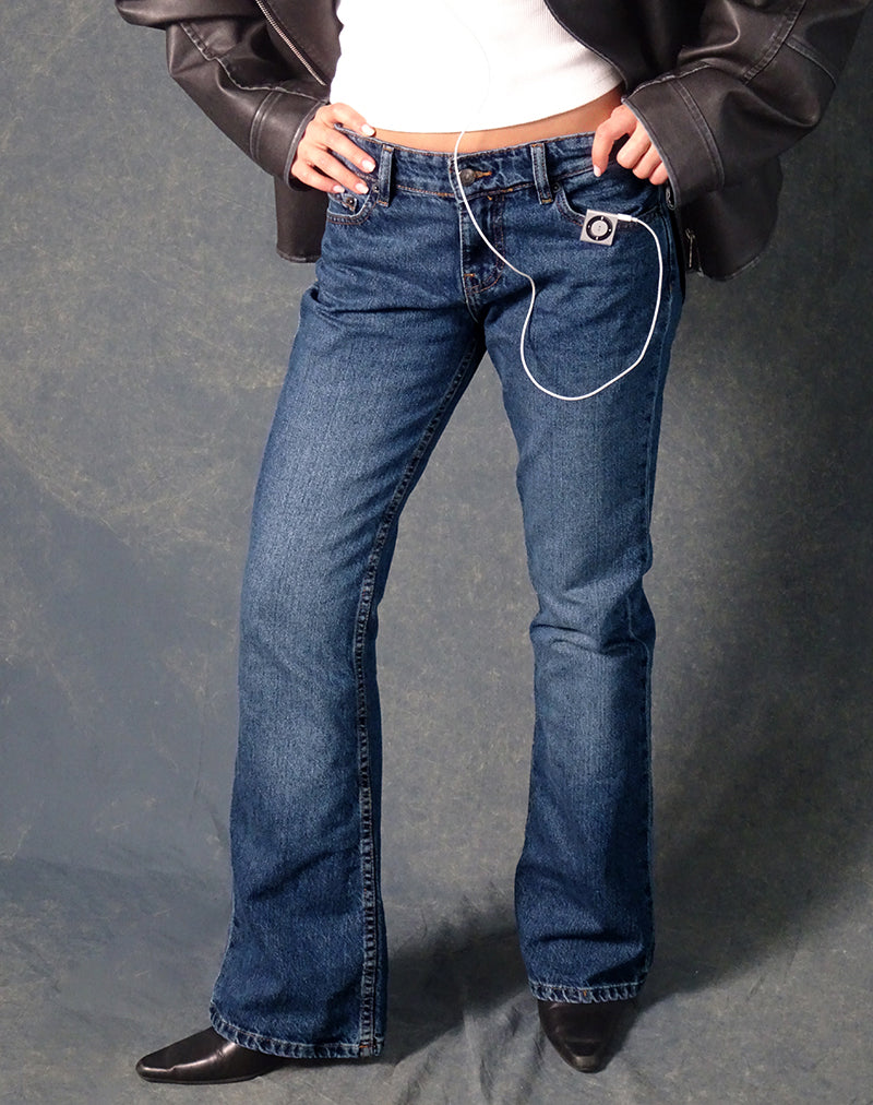Image de Rigid Low Rise Flare Jeans In Mid Blue Used