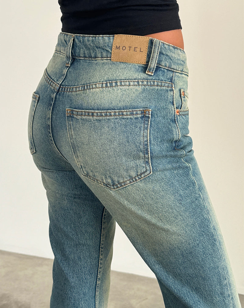 Image de Rigid Low Rise Flare Jeans in Sea Green