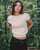 Image of Sorin Deep Waistband Top in Knit Ecru