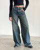 Image de Jeans Roomy Extra Large en Marron Bleu Acide