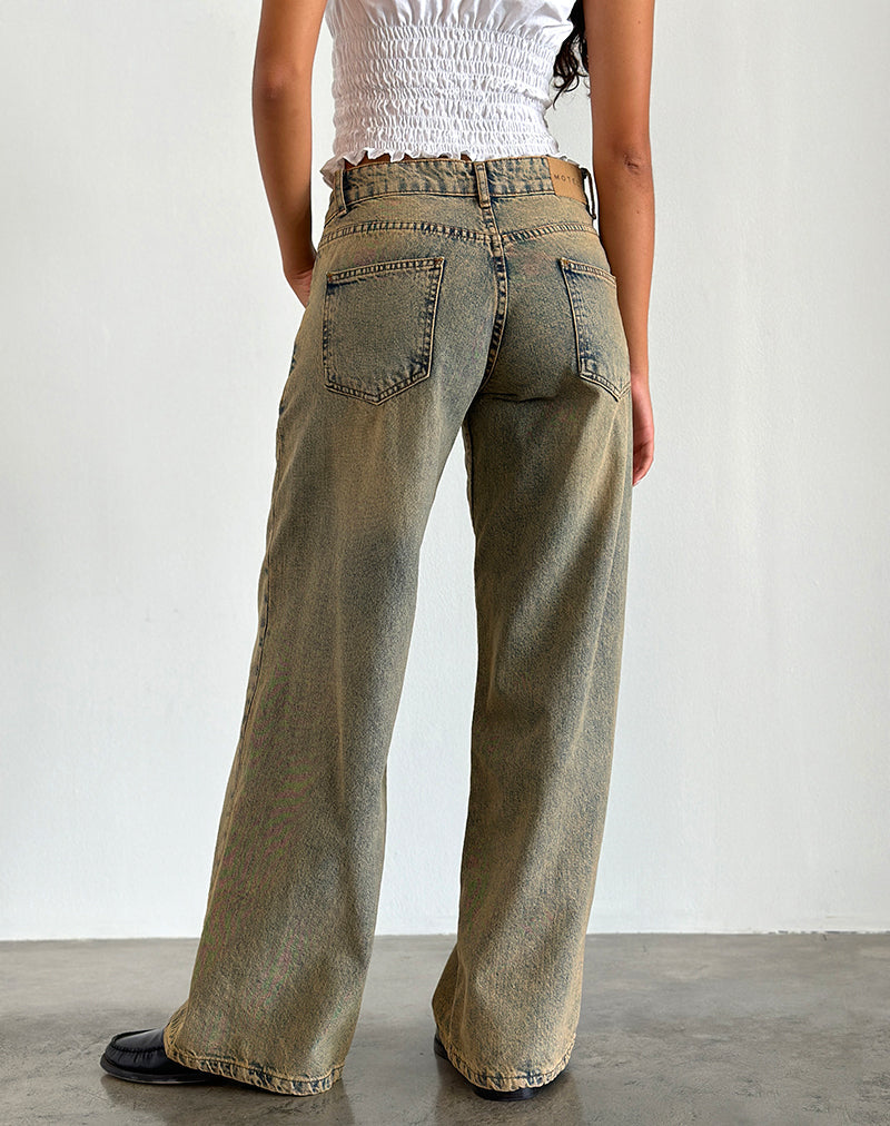 Image de Roomy Extra Wide Leg Low Rise Jeans in Sandy Blue Acid