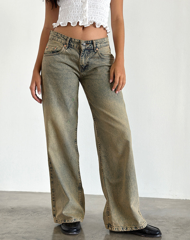 Image de Roomy Extra Wide Leg Low Rise Jeans in Sandy Blue Acid