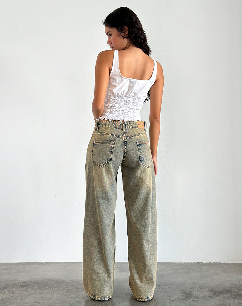 Image de Roomy Extra Wide Leg Low Rise Jeans in Sandy Blue Acid