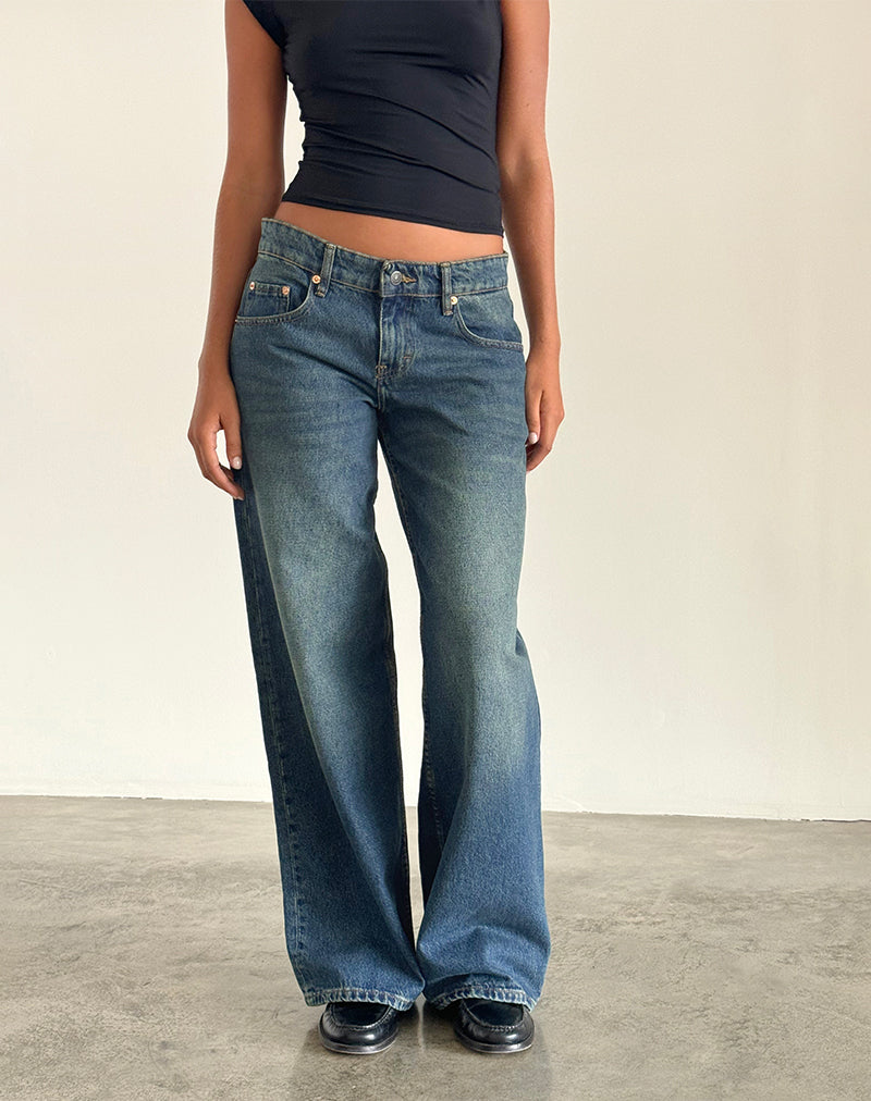 Image de Roomy Extra Wide Low Rise Jeans in Bright Blue