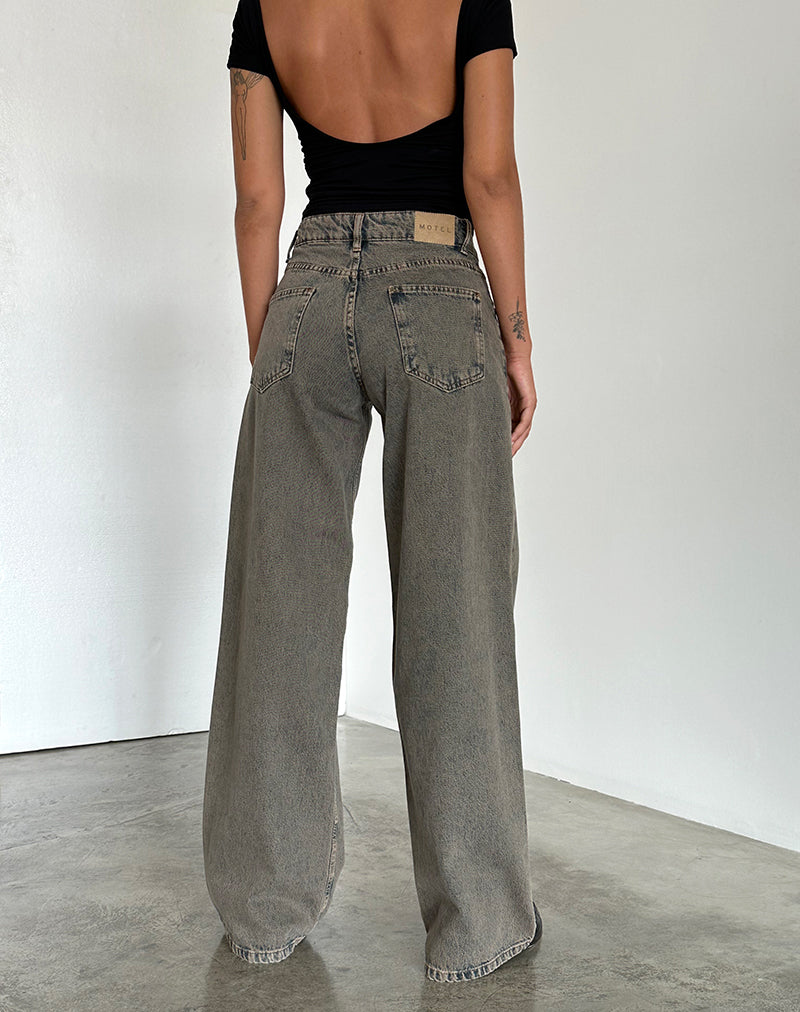 Image de Roomy Extra Wide Low Rise Jeans in Earthy Blue