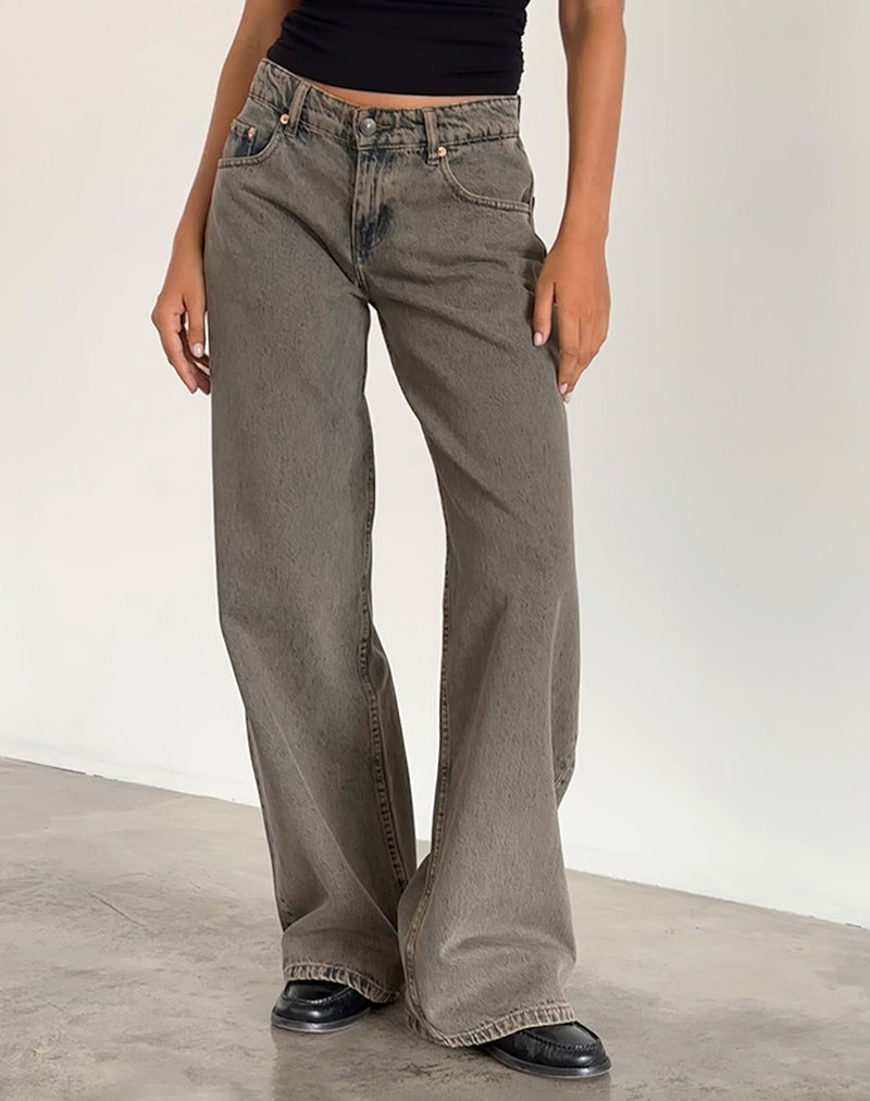 Image de Roomy Extra Wide Low Rise Jeans in Earthy Blue