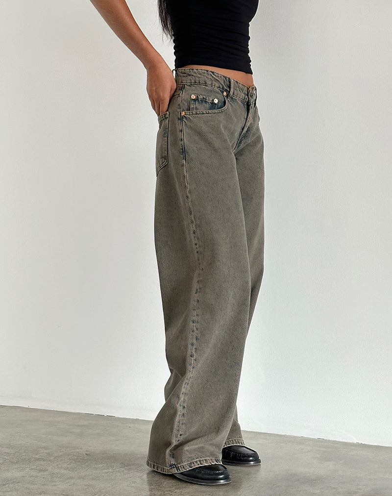 Image de Roomy Extra Wide Low Rise Jeans in Earthy Blue