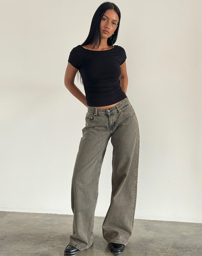 Image de Roomy Extra Wide Low Rise Jeans in Earthy Blue