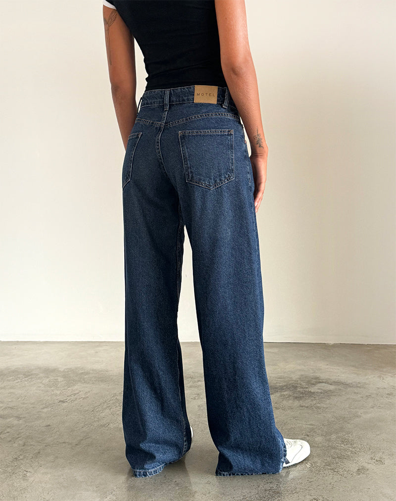 Image de Roomy Extra Wide Low Rise Jeans in Mid Indigo Blue