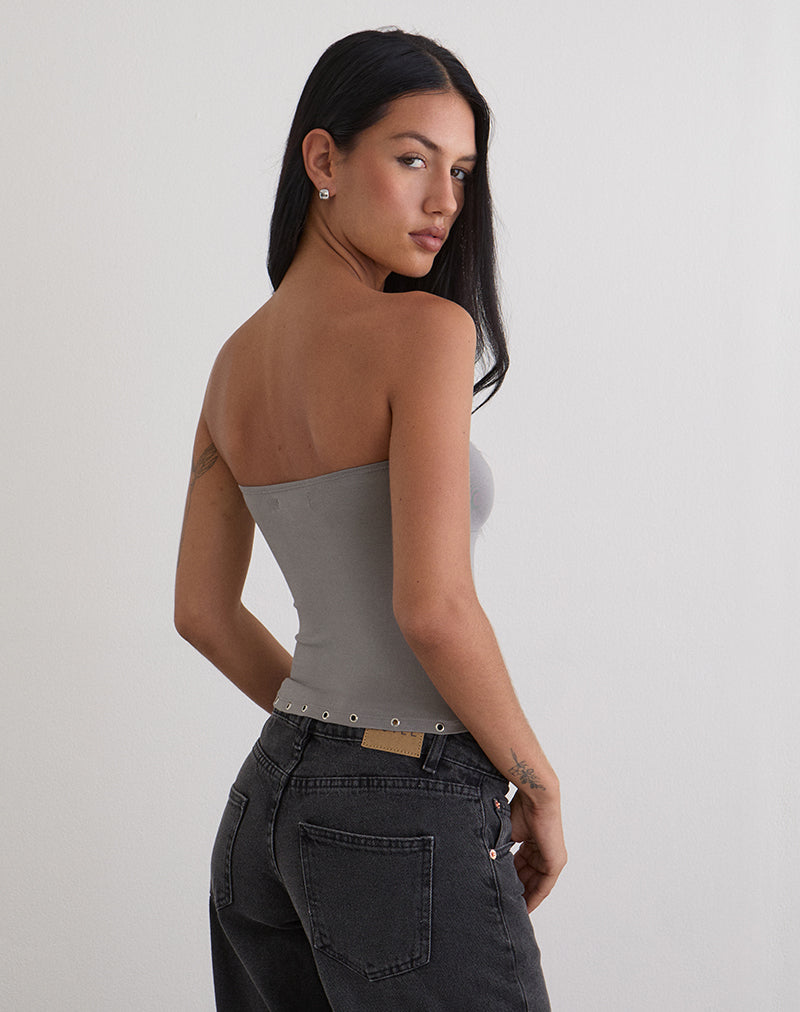 Image de Ruki Bandeau Top in Rayon Jersey Grey