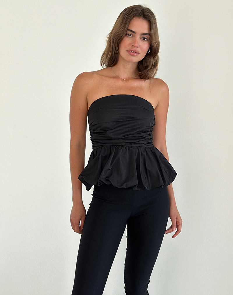 Image de Sabita Puffball Bandeau Top in Black