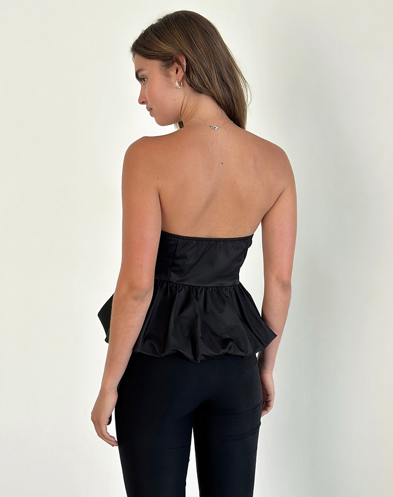 Image de Sabita Puffball Bandeau Top in Black