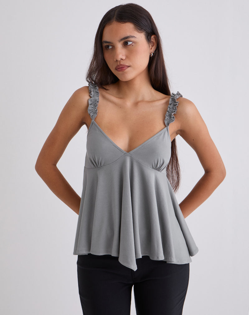 Image of Sable Floaty Cami Top in Jersey Grey