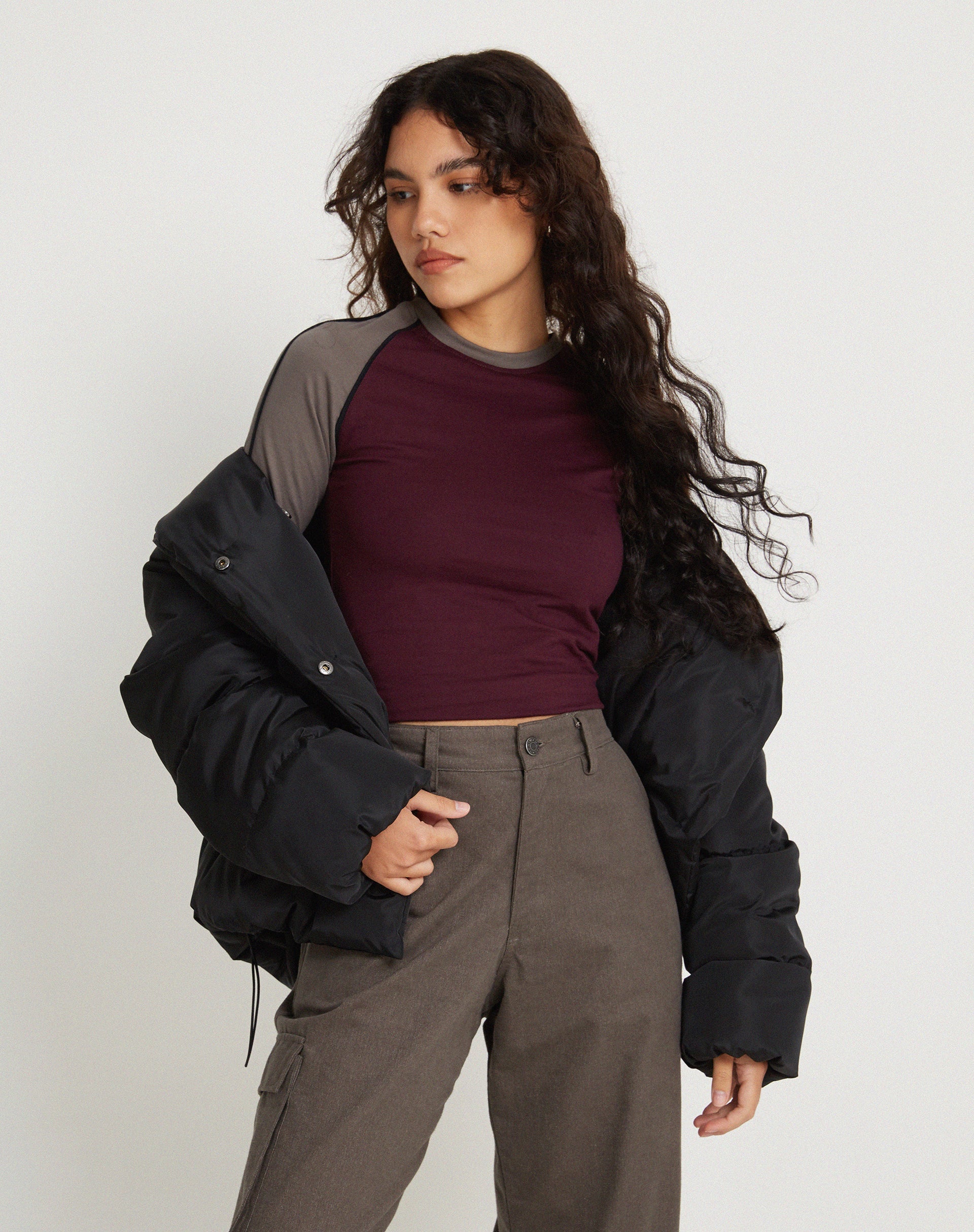 Image de Sachiel Long Sleeve Top in Oxblood Cloudburst Black