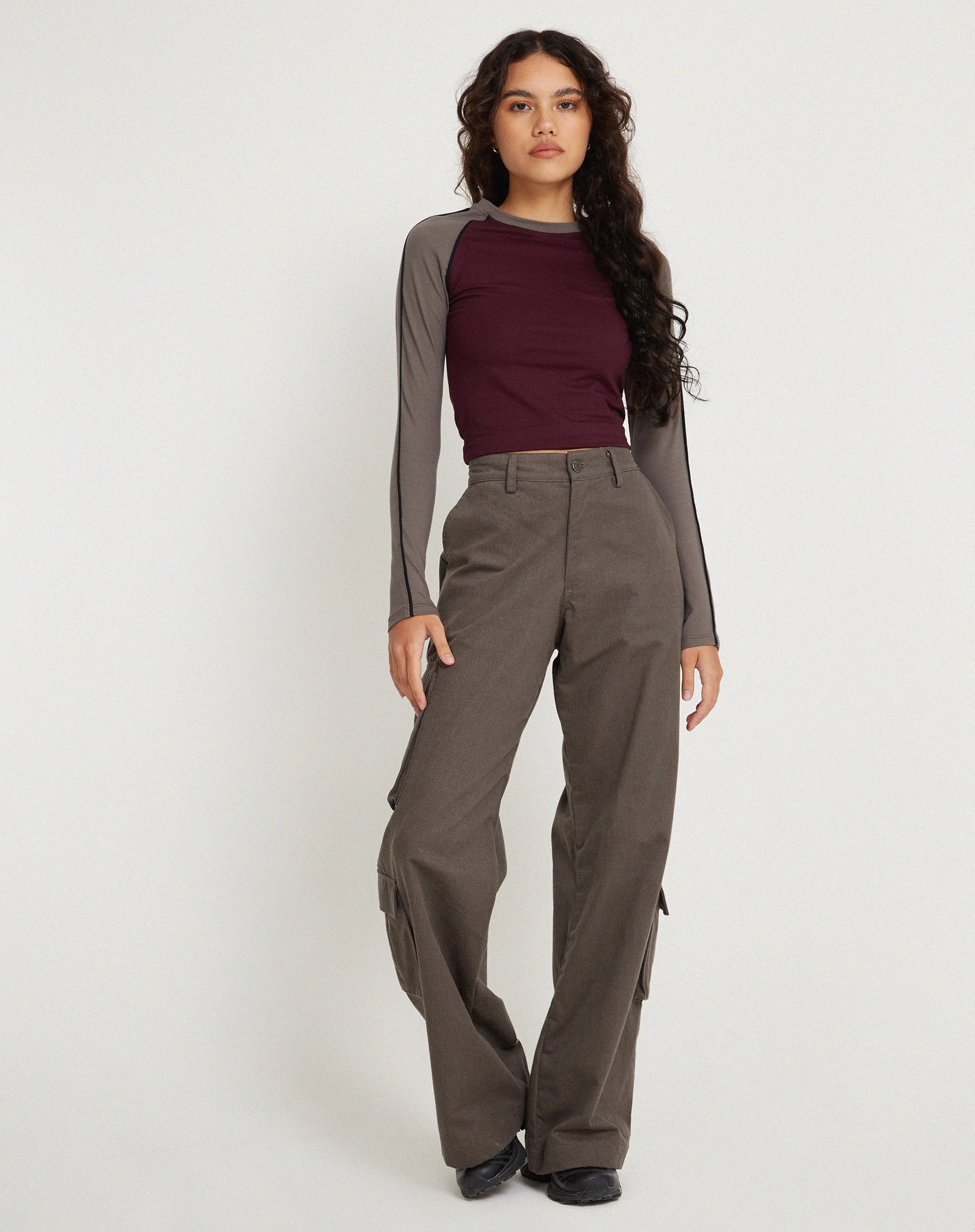 Image de Sachiel Long Sleeve Top in Oxblood Cloudburst Black
