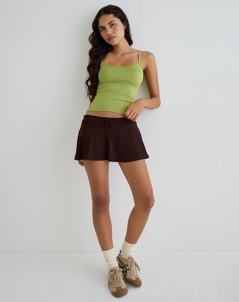 Jupe-short Saeko Micro en chocolat amer