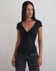 Image de Saiba Cap Sleeve Top in Cupro Black
