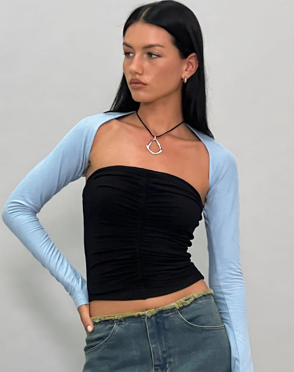 Ladri Shrug Top in Nantucket Blue