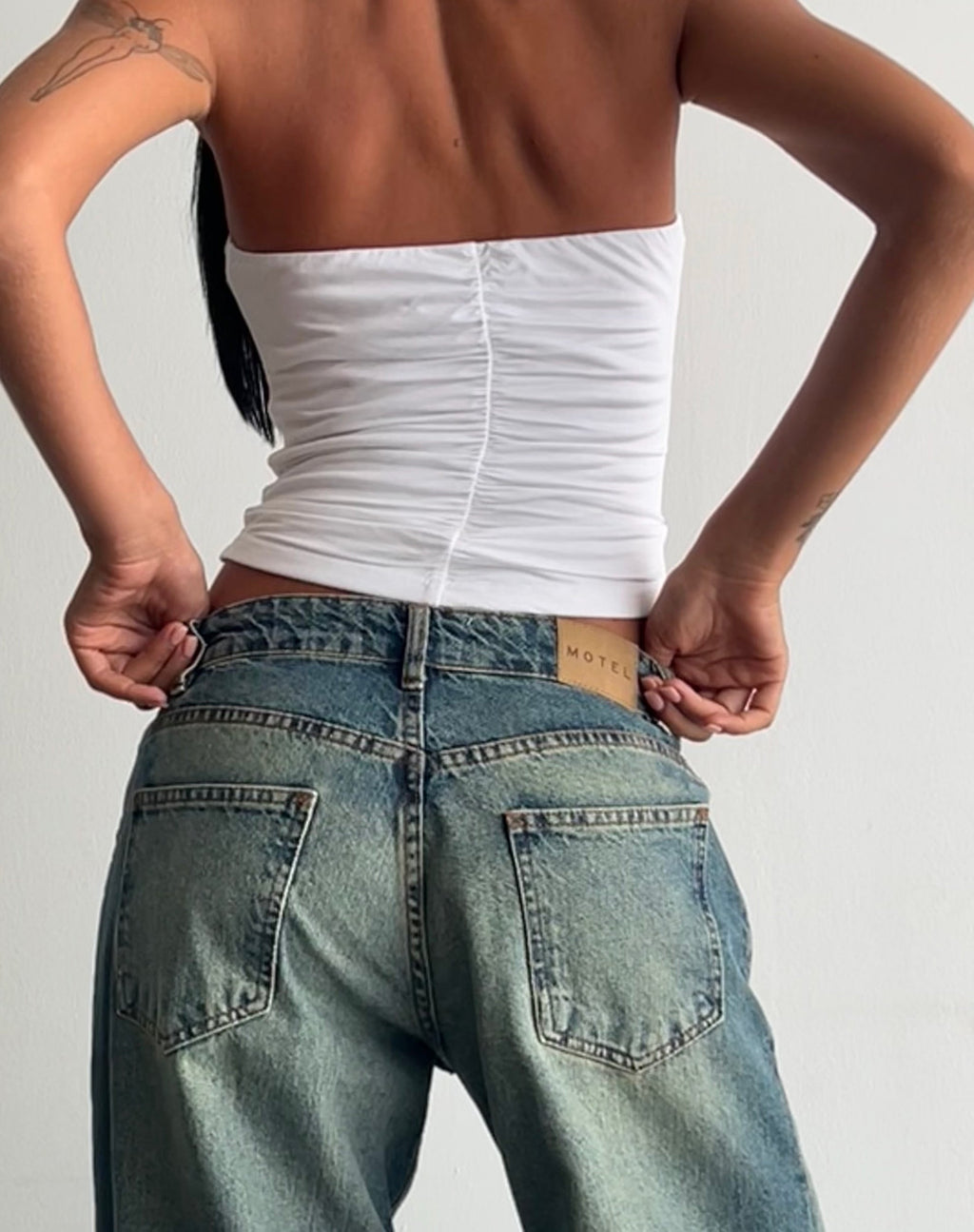 Sajna - Top bandeau froncé - Blanc