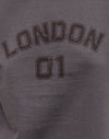 Gris foncé avec impression de Londres et reliure marron