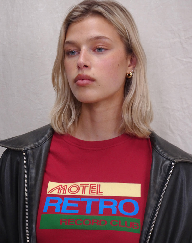 Tee-shirt Saki en rouge adrénaline avec motif Motel Retro Club