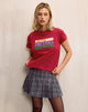 Image de Saki Tee en rouge adrénaline avec motif Motel Retro Club