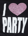 Imprimé I Love Party noir
