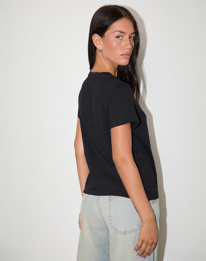Image de Saki Tee in Black I Love Party Print