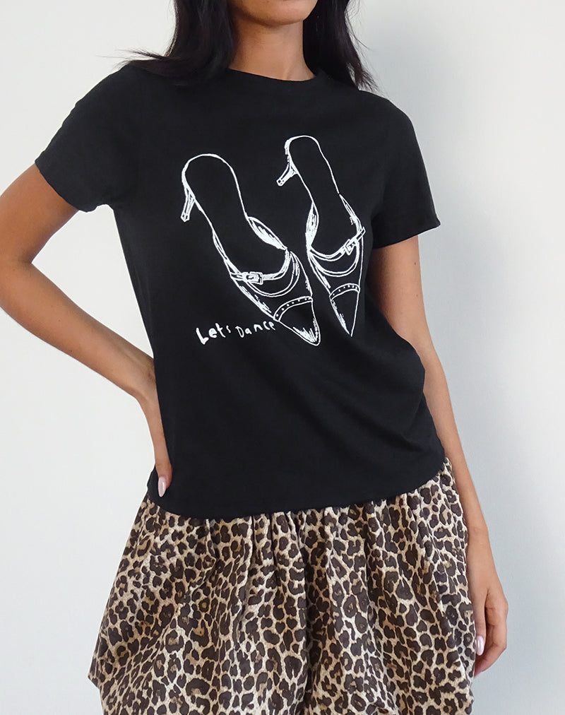 Tee-shirt Saki en noir avec imprimé Lets Dance