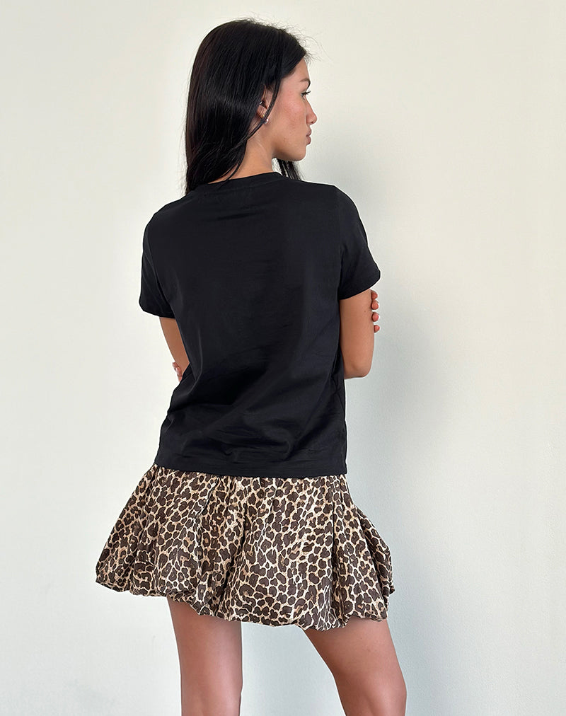 Image de Saki Tee en noir avec impression Lets Dance