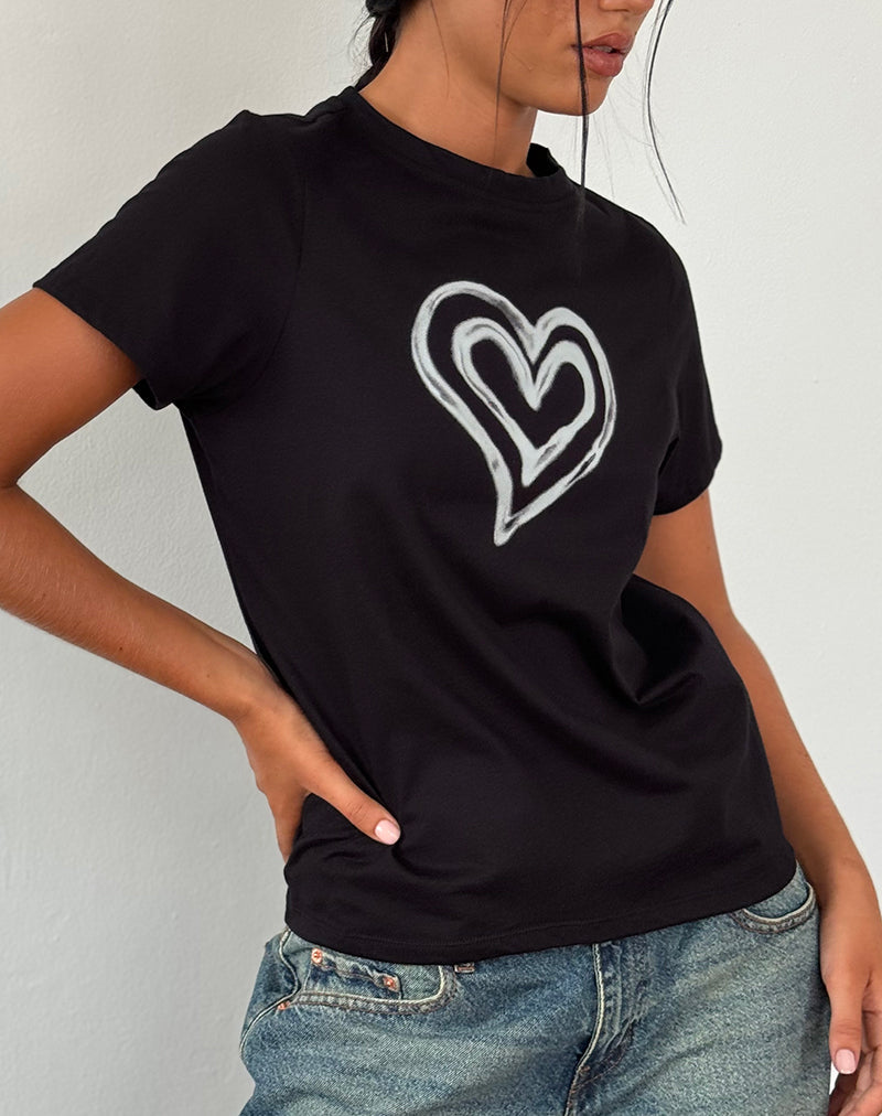 Image de Saki Tee en noir avec Love Tie Dye