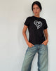 Image de Saki Tee en noir avec Love Tie Dye
