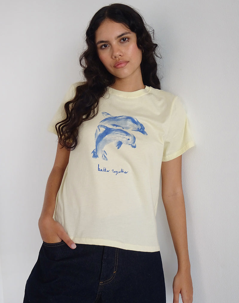 Image de Saki Tee in Buttermilk avec Slogan Better Together